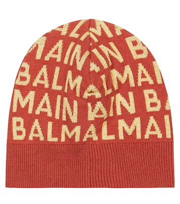 Logo wool-blend beanie | Balmain Kids