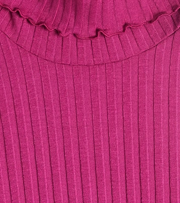 Ribbed-knit cotton-blend top | Il Gufo