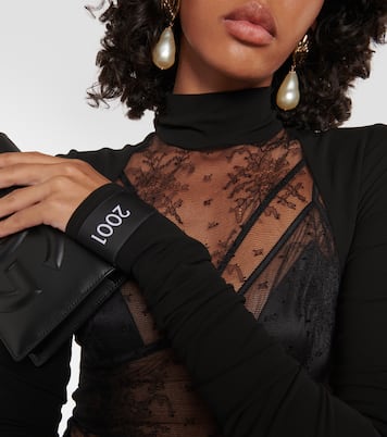 فستان ميدي من الجيرسيه ودانتيل Chantilly | Dolce&Gabbana