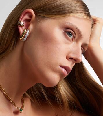 Whisper 18kt gold ear cuff with diamonds | Yeprem