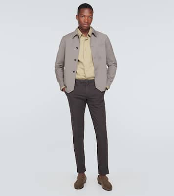 Cotton-blend slim pants | Slowear