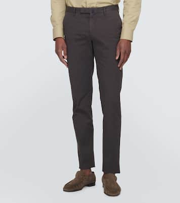 Cotton-blend slim pants | Slowear