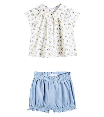 Baby Miki cotton-blend top and bloomers set | C'era Una Volta