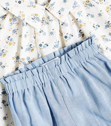 Baby Miki cotton-blend top and bloomers set | C'era Una Volta