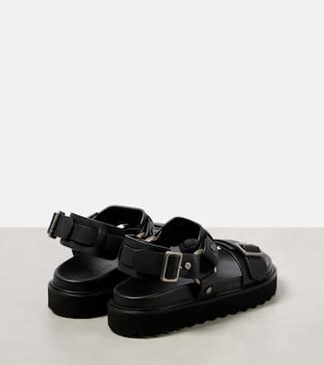 Debossed leather platform sandals | Acne Studios