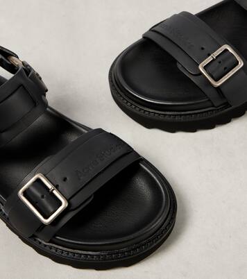Debossed leather platform sandals | Acne Studios
