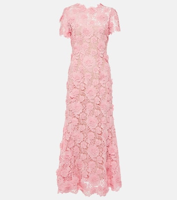 Floral lace midi dress | Oscar de la Renta