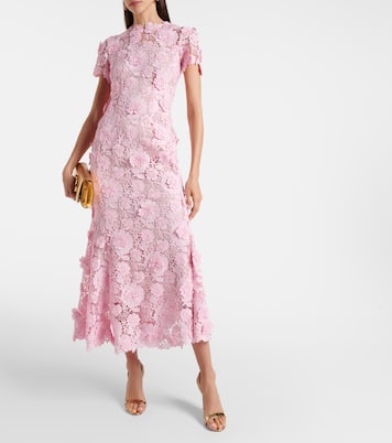 Floral lace midi dress | Oscar de la Renta