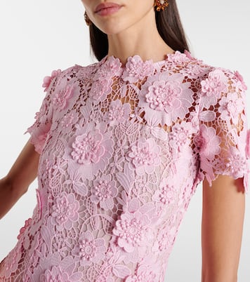 Floral lace midi dress | Oscar de la Renta