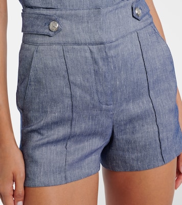 Runo high-rise linen-blend shorts | Veronica Beard