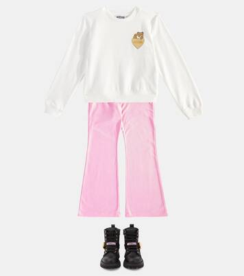 Printed cotton-blend sweatshirt | Moschino Kids
