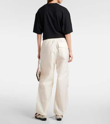 Mid-rise cotton-blend wide-leg pants | Acne Studios