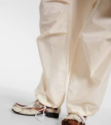 Mid-rise cotton-blend wide-leg pants | Acne Studios