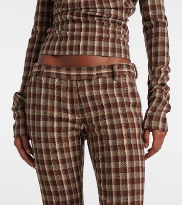 Checked wool and cotton-blend flared pants | Acne Studios