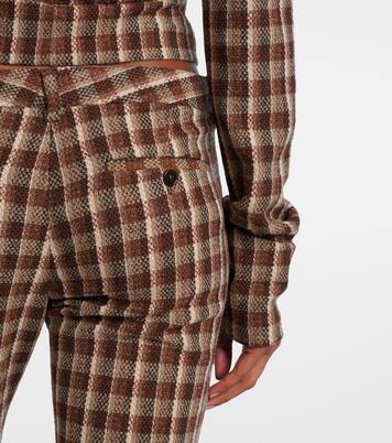 Checked wool and cotton-blend flared pants | Acne Studios