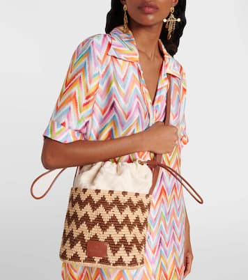 Zigzag Medium raffia bucket bag | Missoni