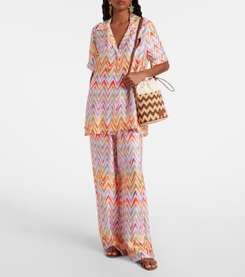 Zigzag Medium raffia bucket bag | Missoni