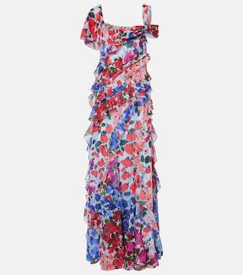 Floral ruffled chiffon gown | Carolina Herrera
