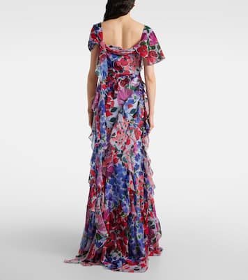 Floral ruffled chiffon gown | Carolina Herrera