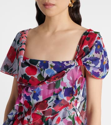 Floral ruffled chiffon gown | Carolina Herrera