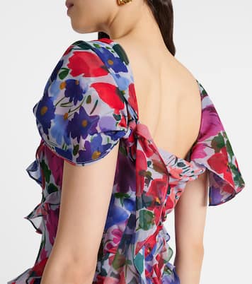 Floral ruffled chiffon gown | Carolina Herrera