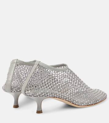 Minette crystal-embellished fishnet pumps | Christopher Esber