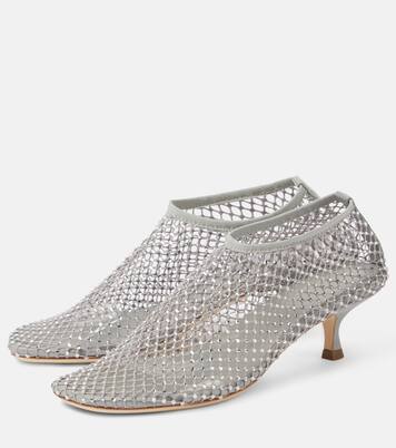 Minette crystal-embellished fishnet pumps | Christopher Esber
