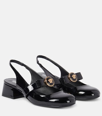 Slingback-Pumps Gianni Ribbon aus Lackleder | Versace
