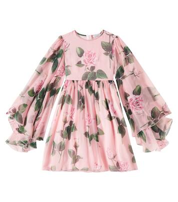 Robe en soie à fleurs | Dolce&Gabbana Kids