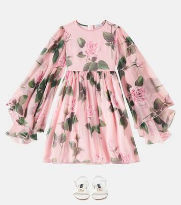 Robe en soie à fleurs | Dolce&Gabbana Kids