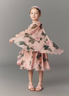 Robe en soie à fleurs | Dolce&Gabbana Kids