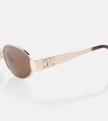 Triomphe Metal 01 oval sunglasses | Celine Eyewear