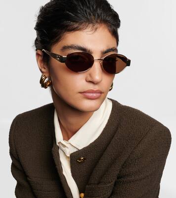 Triomphe Metal 01 oval sunglasses | Celine Eyewear