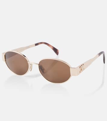 Triomphe Metal 01 oval sunglasses | Celine Eyewear