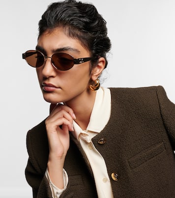 Triomphe Metal 01 oval sunglasses | Celine Eyewear