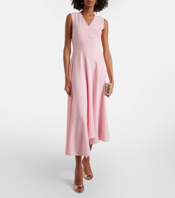 Miral asymmetric satin midi dress | Roksanda