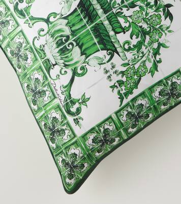 Small printed silk twill cushion | Dolce&Gabbana Casa