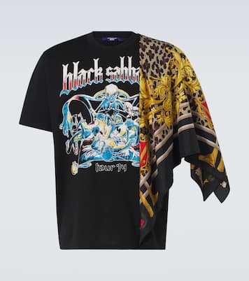 Black Sabbath caped cotton jersey T-shirt | Junya Watanabe