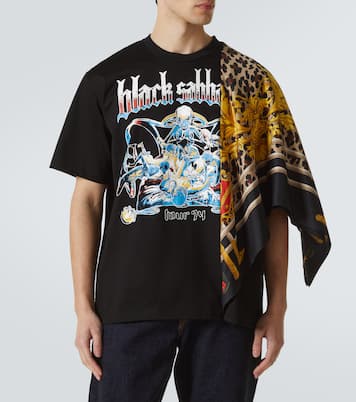 Black Sabbath caped cotton jersey T-shirt | Junya Watanabe