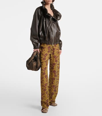 Cocoon gathered satin blouson  | Dries Van Noten