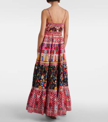 Printed tiered cotton maxi dress | Camilla