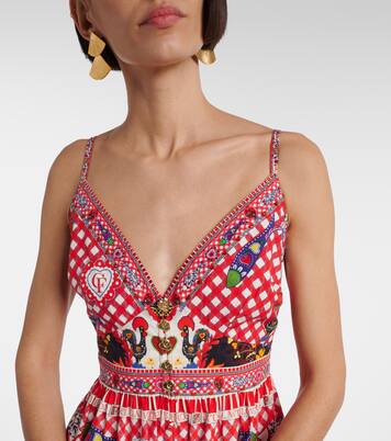 Printed tiered cotton maxi dress | Camilla