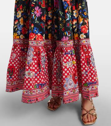 Printed tiered cotton maxi dress | Camilla