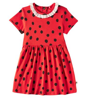 Dots lace-trimmed cotton dress | Mini Rodini