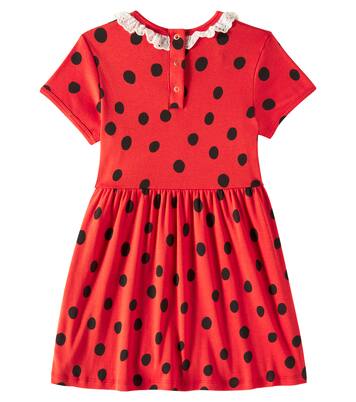 Dots lace-trimmed cotton dress | Mini Rodini