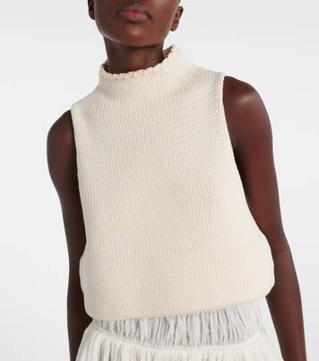 Cropped cotton-blend top | Alaïa