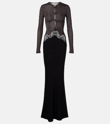 Cutout lace-trimmed maxi dress | Christopher Esber