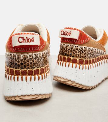 Nama suede-trimmed leather sneakers | Chloé