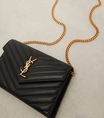 Cassandre matelassé envelope leather wallet on chain | Saint Laurent