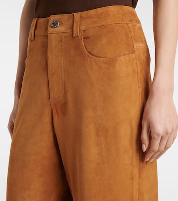 Weite Hose Mytheo aus Veloursleder | Stouls